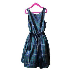 POLO RALPH LAUREN Classic Plaid Taffeta Dress - Size 12